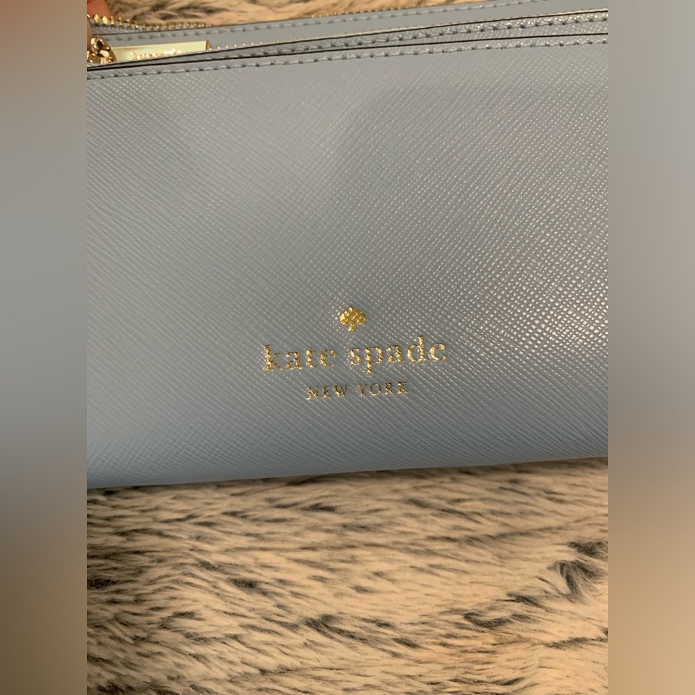 💎 Kate Spade Sadie Saffiano Leather Top Zip Blue Crossbody Set Bag 💎 - Picture 5 of 7